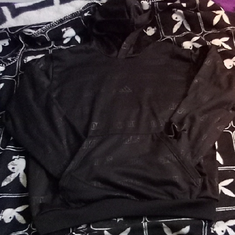 Mens Adidas All Black Hoodie Size XL Logo Every Where Still New